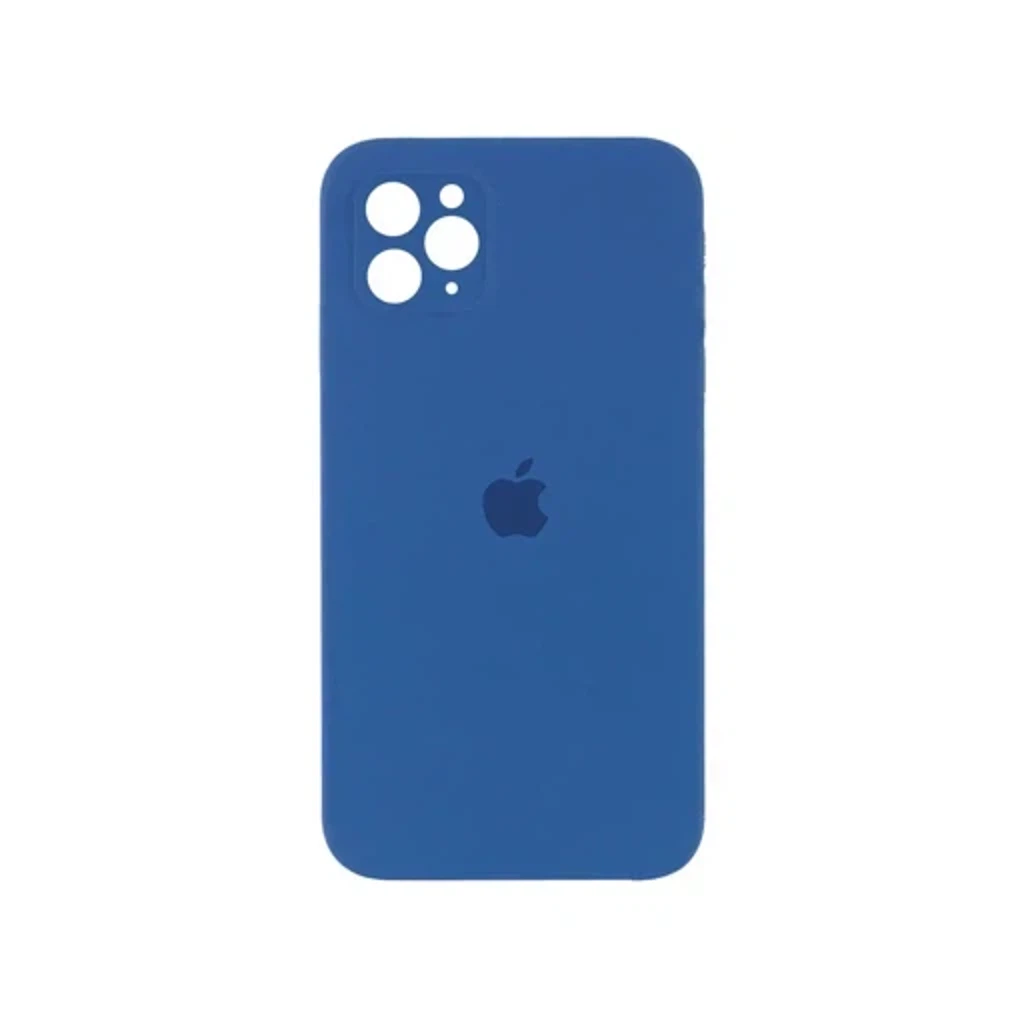 Чехол Silicone Case с закрытым низом и защитой камеры для Iphone 11 Pro (Квадратные грани)